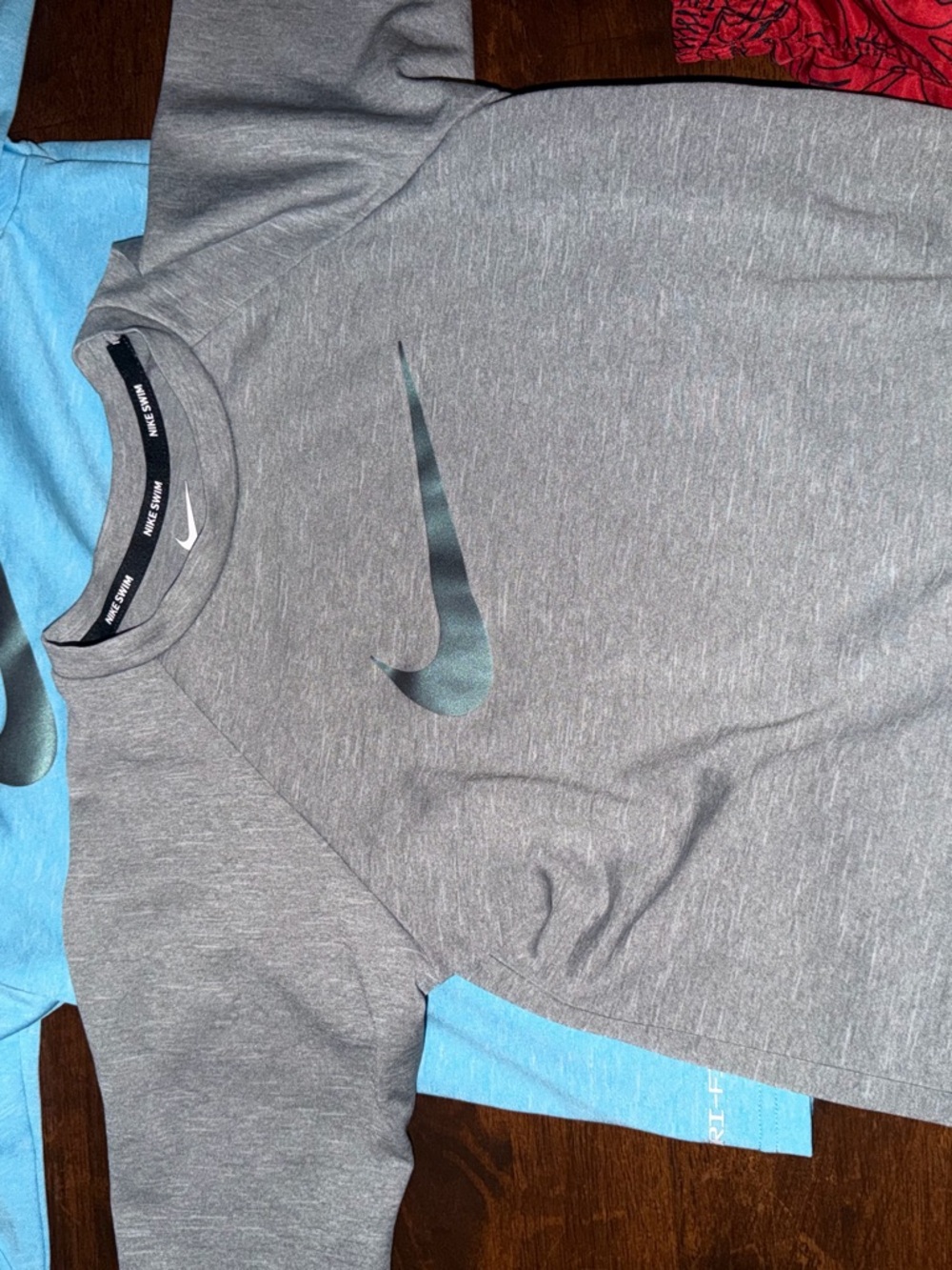 Nike Gray Swoosh DriFit Swim Shirt